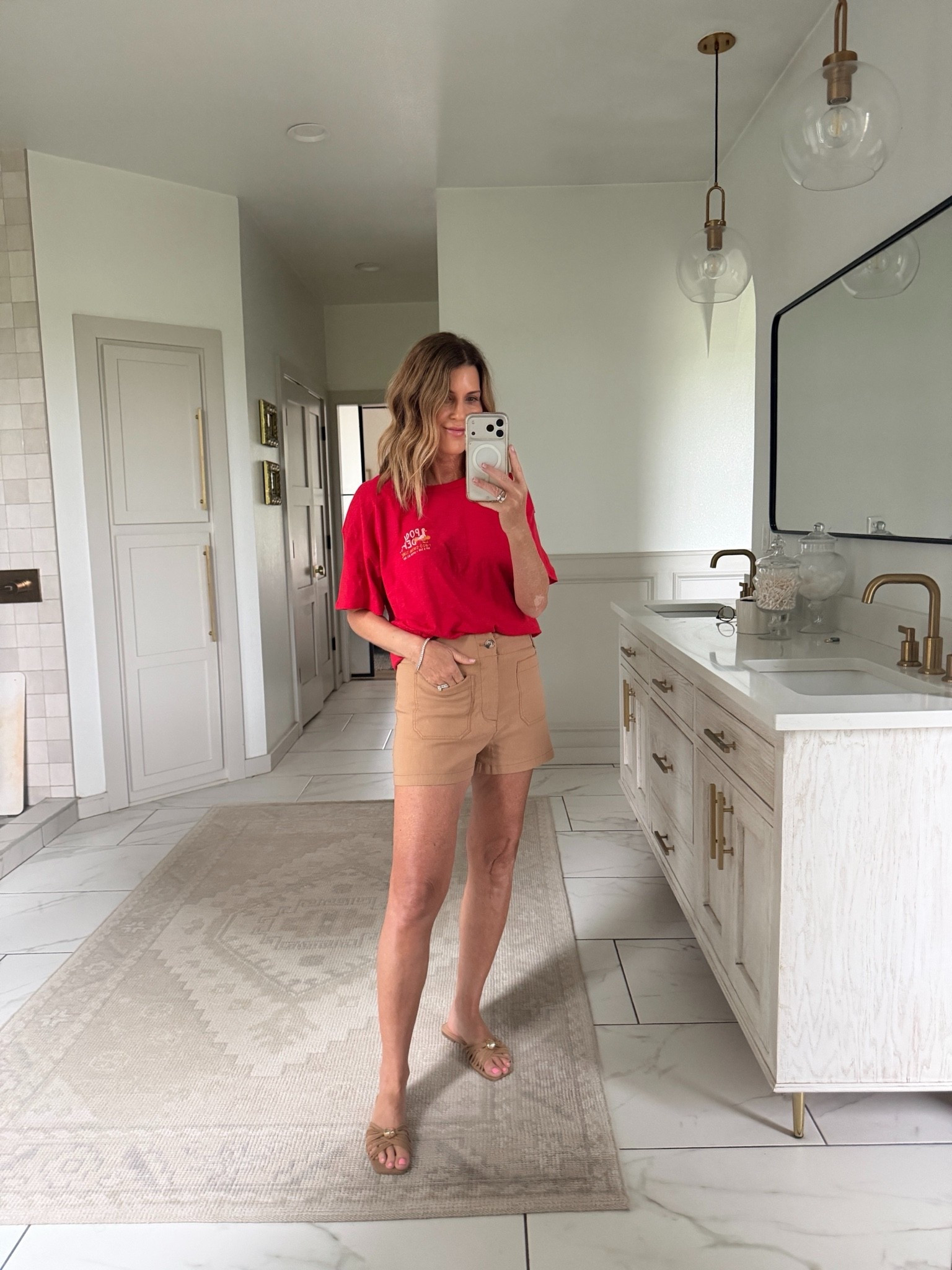 Pool dept tee size small and favorite magic fabric shorts. I size up to a 28. Use code SPOILEDHOME20 for 20% off $100+

#LTKSaleAlert #LTKOver40