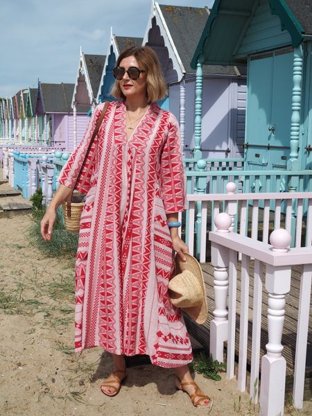 Pink kaftan, holiday outfit, beach outfit, straw hat, air & grace sandals, tan sandals, colourful outfit, summer outfit 

#LTKstyletip #LTKuk #LTKsummer