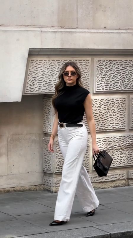 How to style a simple black top & white jeans look 🖤 

#LTKeurope