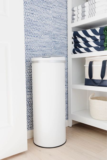 Blue and white laundry closet
Automatic, touchless trash can
Coastal


#LTKstyletip #LTKhome