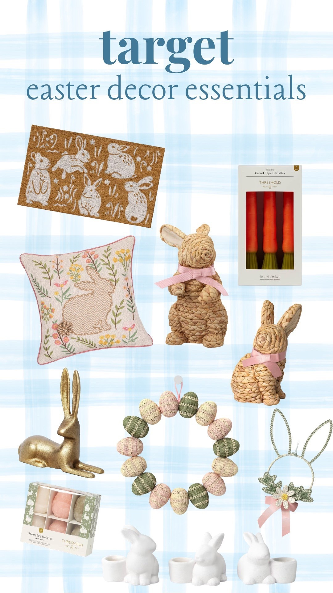 target easter essentials I am loving! i can’t wait to decorate my house soon & get ready for easter festivities 🐰🤍