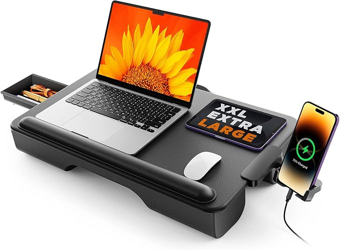 SAIJI Laptop Lap Desk, Portable Laptop Desk for Bed - Fits Up to 17" Laptops & MacBook,Lightweigh... | Amazon (US)