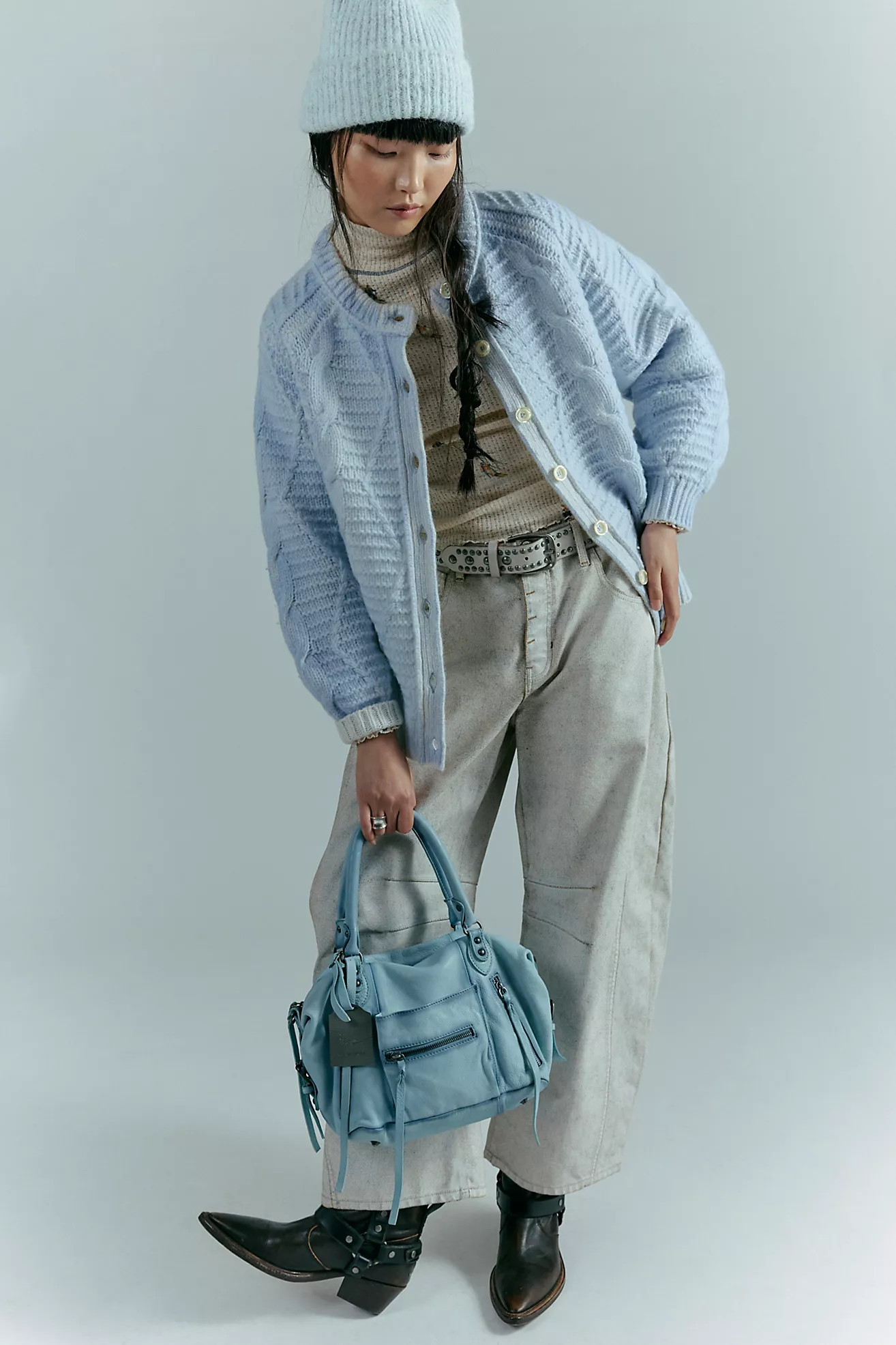We The Free Sea Washed Cable Knit Cardi | Free People (Global - UK&FR Excluded)