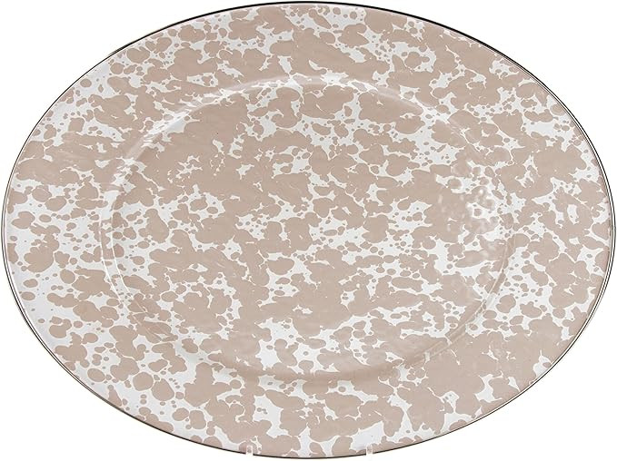 Golden Rabbit Enamelware - 12 x 16 Oval Platter (Taupe Swirl) | Amazon (US)