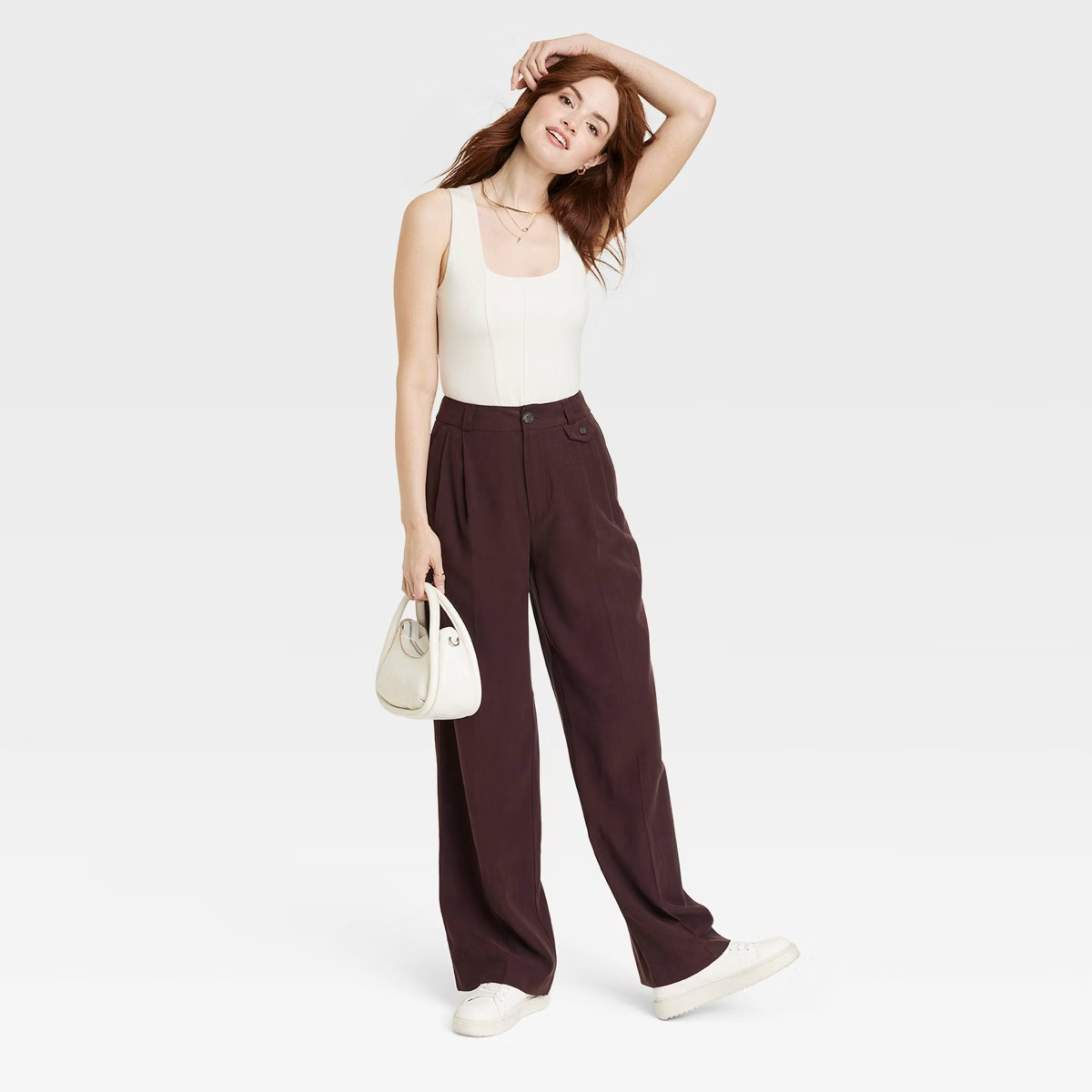 Women's High-Rise Relaxed Fit Full Length Baggy Wide Leg Trousers - A New Day™ | Target