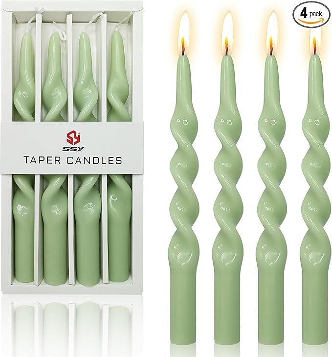 Spiral Taper Candle Dinner Candles - Set of 4 Gedengni Candle Stick Unscented Wax Candles Elegant... | Amazon (US)