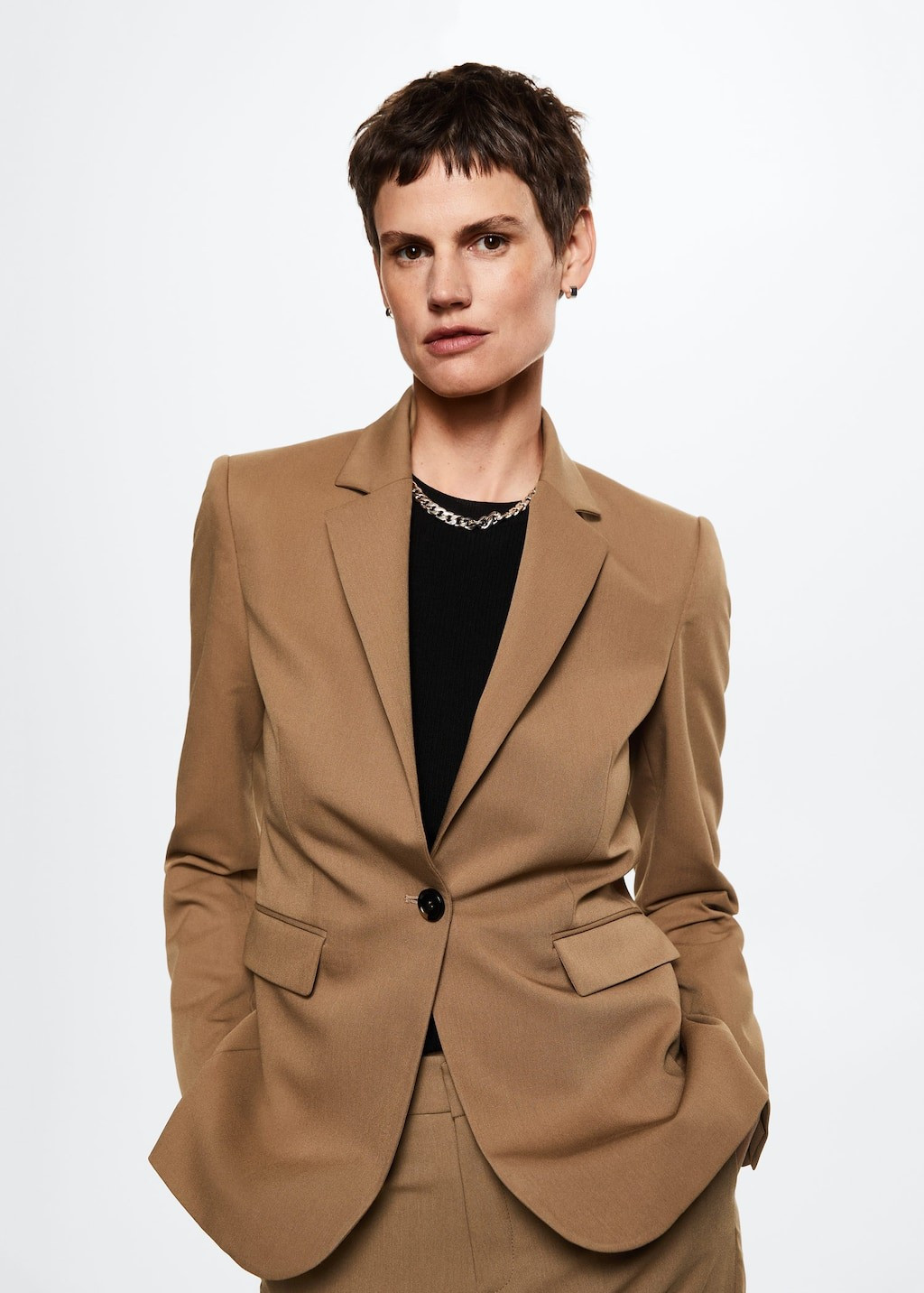 Fitted suit jacket -  Women | Mango United Kingdom | MANGO (UK)