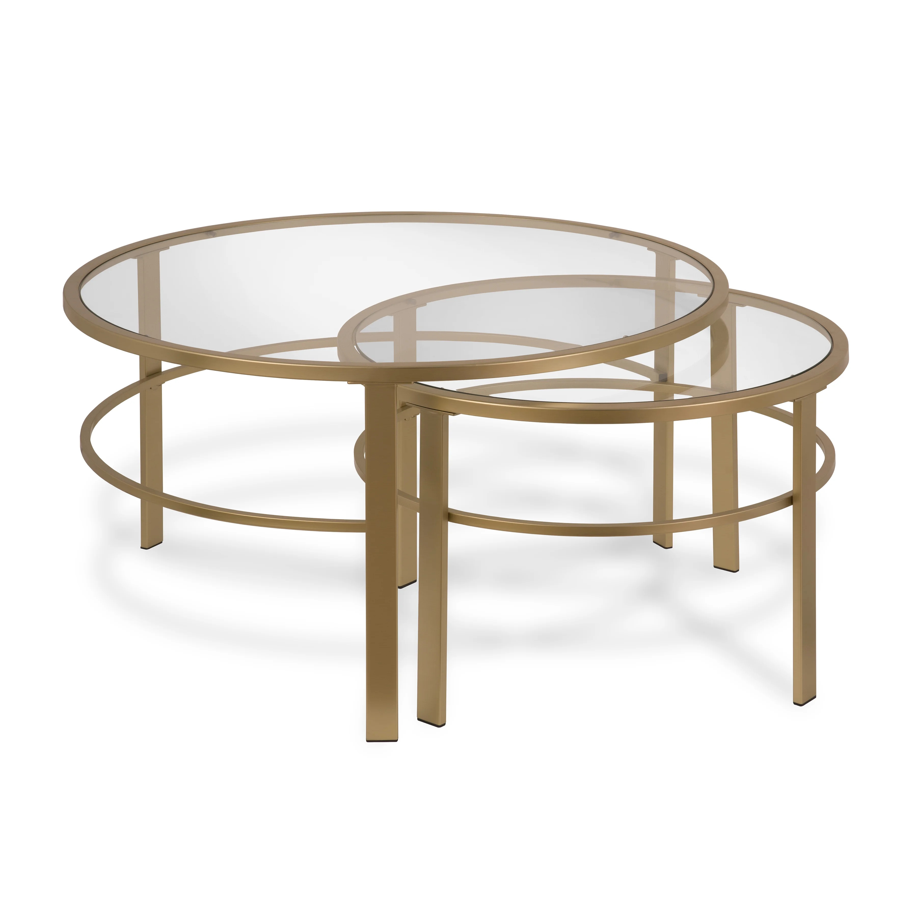 Evelyn&Zoe Contemporary Nesting Coffee Table Set with Glass Top | Walmart (US)