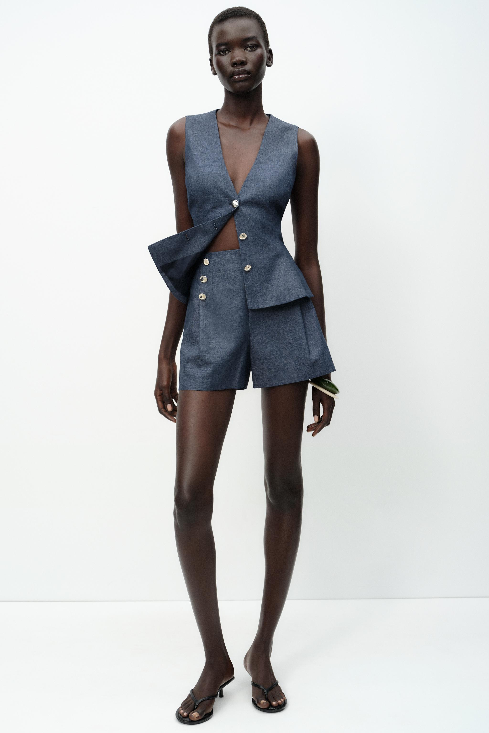 LINEN PEPLUM VEST | Zara US