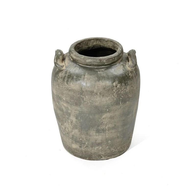 LuxenHome Vintage Farmhouse Brown Jug 15 Inch Tall Terracotta Vase | Walmart (US)