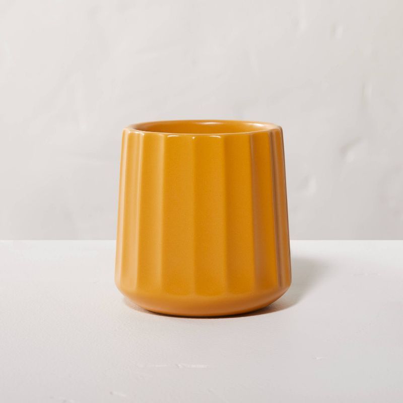Golden Hour Fluted Ceramic Candle Yellow - Hearth & Hand™ with Magnolia | Target
