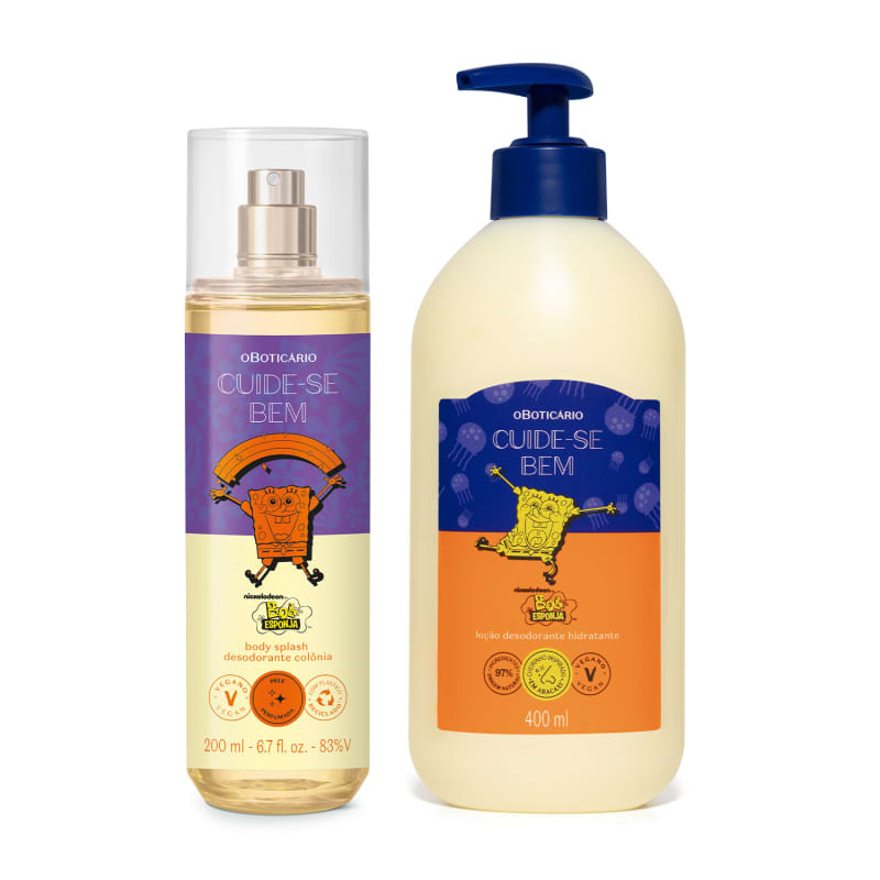 Combo Cuide-se Bem Bob Esponja Calça Quadrada: Body Splash 200ml + Loção Corporal 400ml | oBoticario (BR)