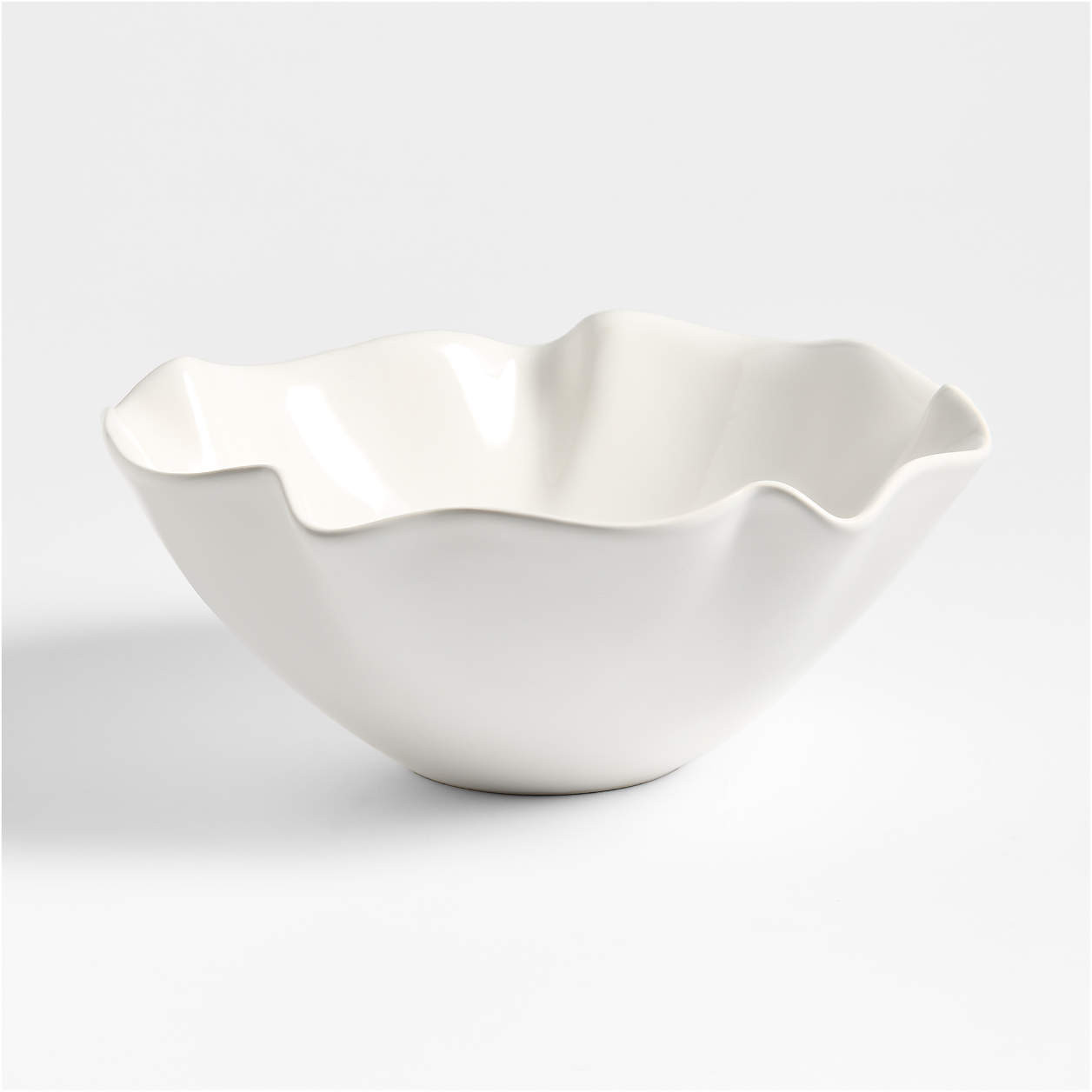 White Ruffle 11" Small Bowl | Crate & Barrel