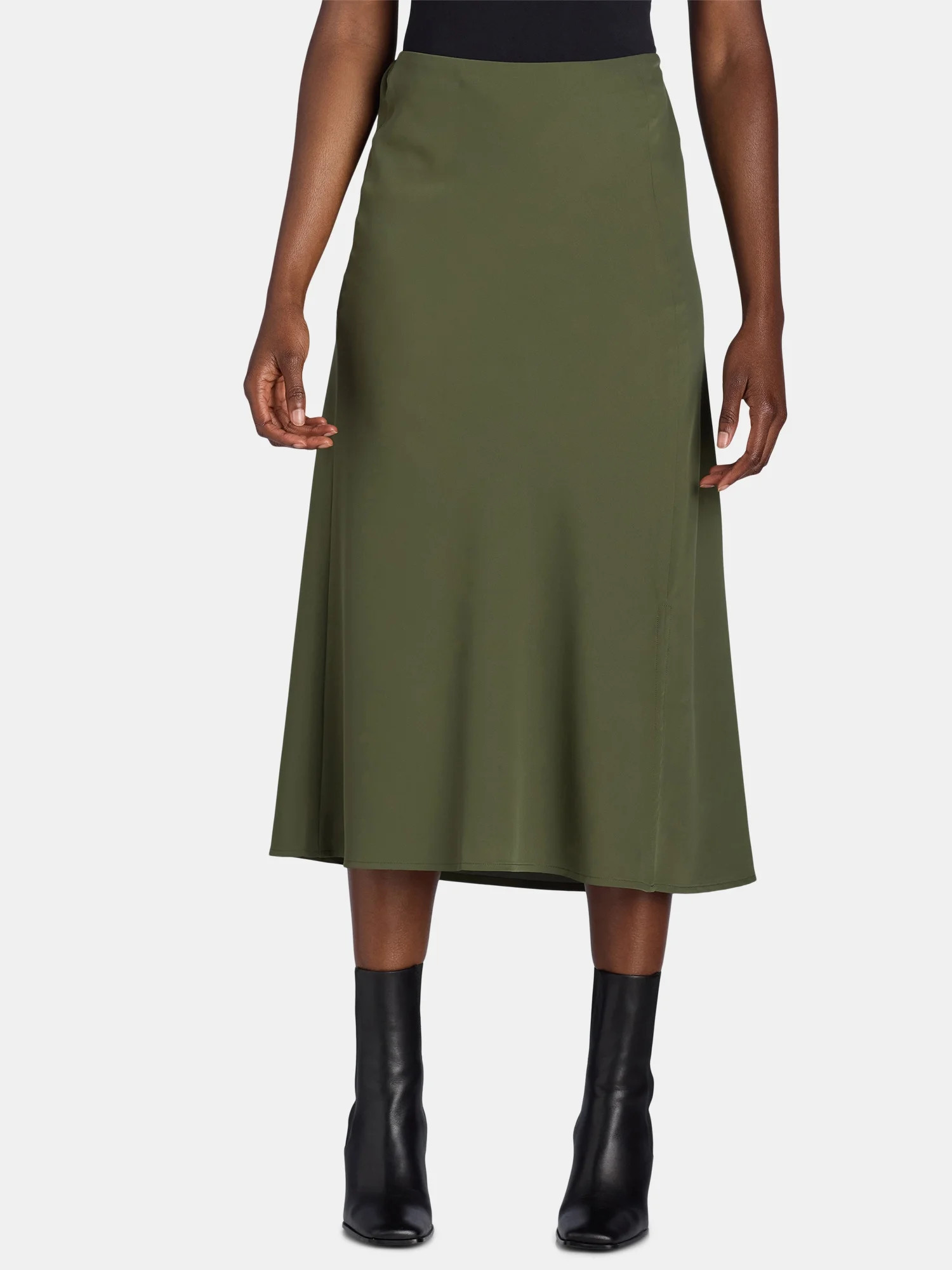 Time and Tru Women's Midi Slip Skirt, Sizes XS-XXXL - Walmart.com | Walmart (US)