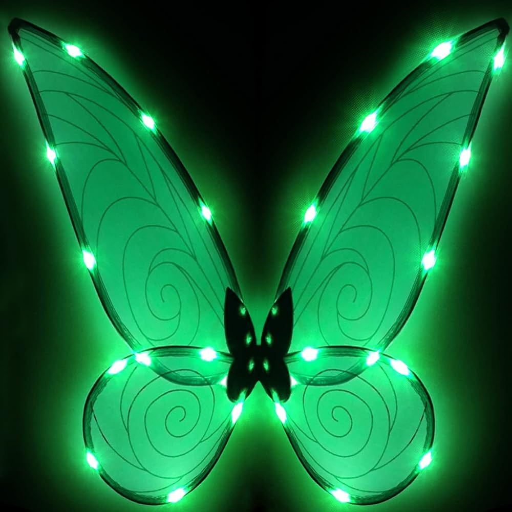 quescu Light up Fairy Wings for Adults,LED Butterfly Wings for Girls Women,Halloween Costume Dres... | Amazon (US)