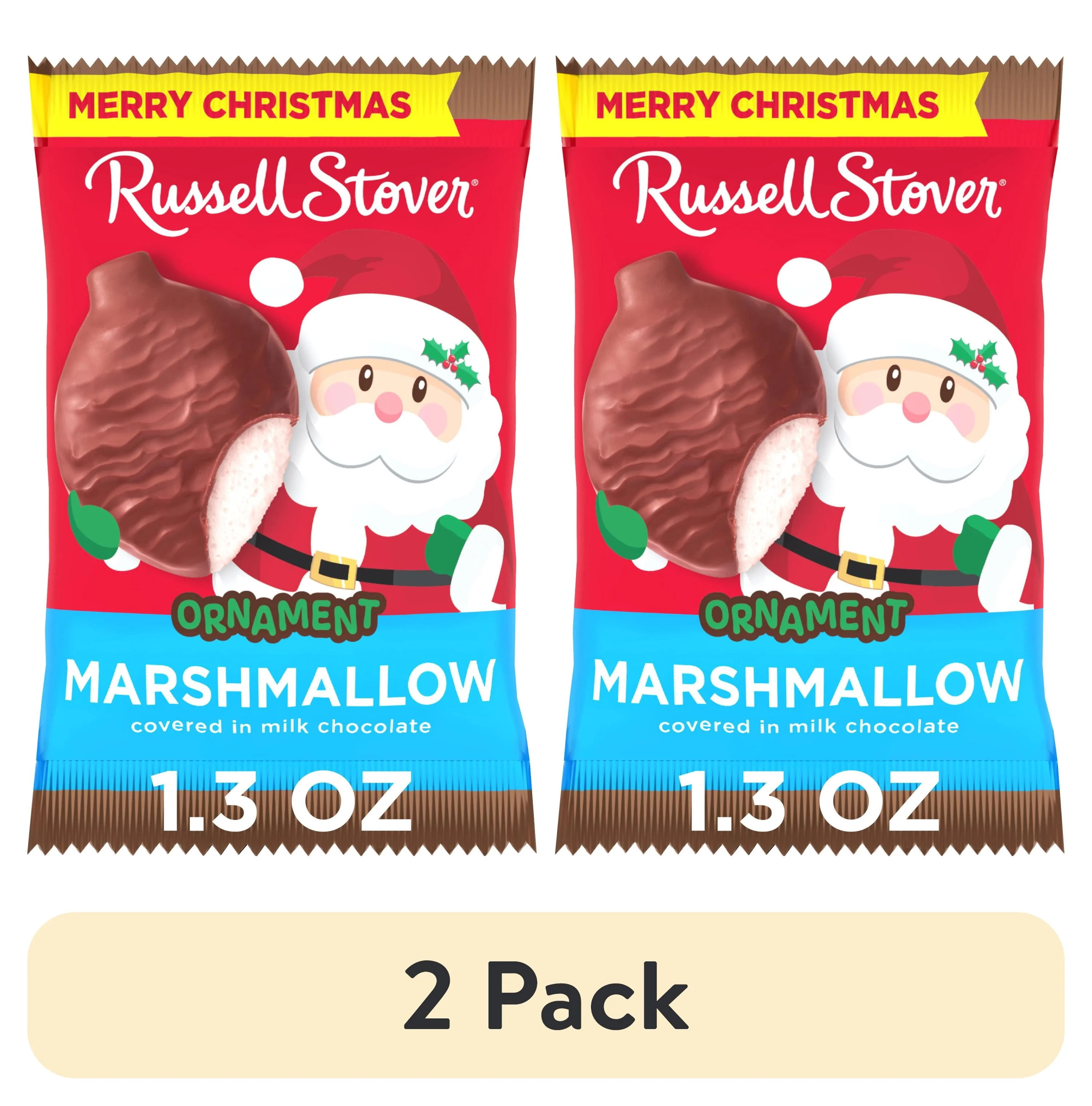 (2 pack) RUSSELL STOVER Milk Chocolate Marshmallow Christmas Ornament, 1.3 oz. | Walmart (US)