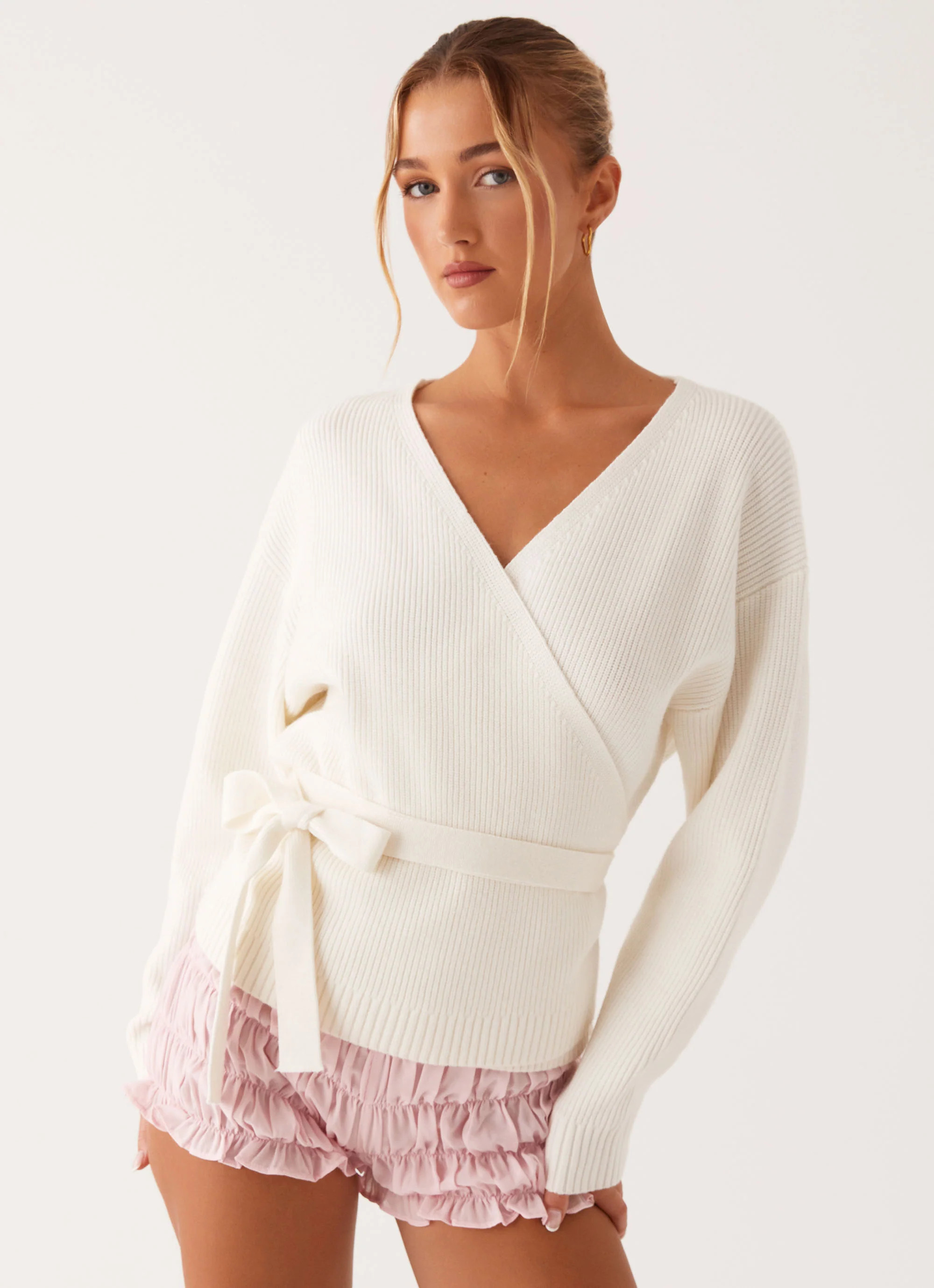 Leela Wrap Cardigan - Ivory | Peppermayo (Global)