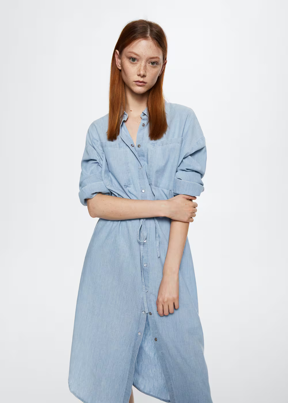Denim shirt dress -  Women | Mango USA | MANGO (US)