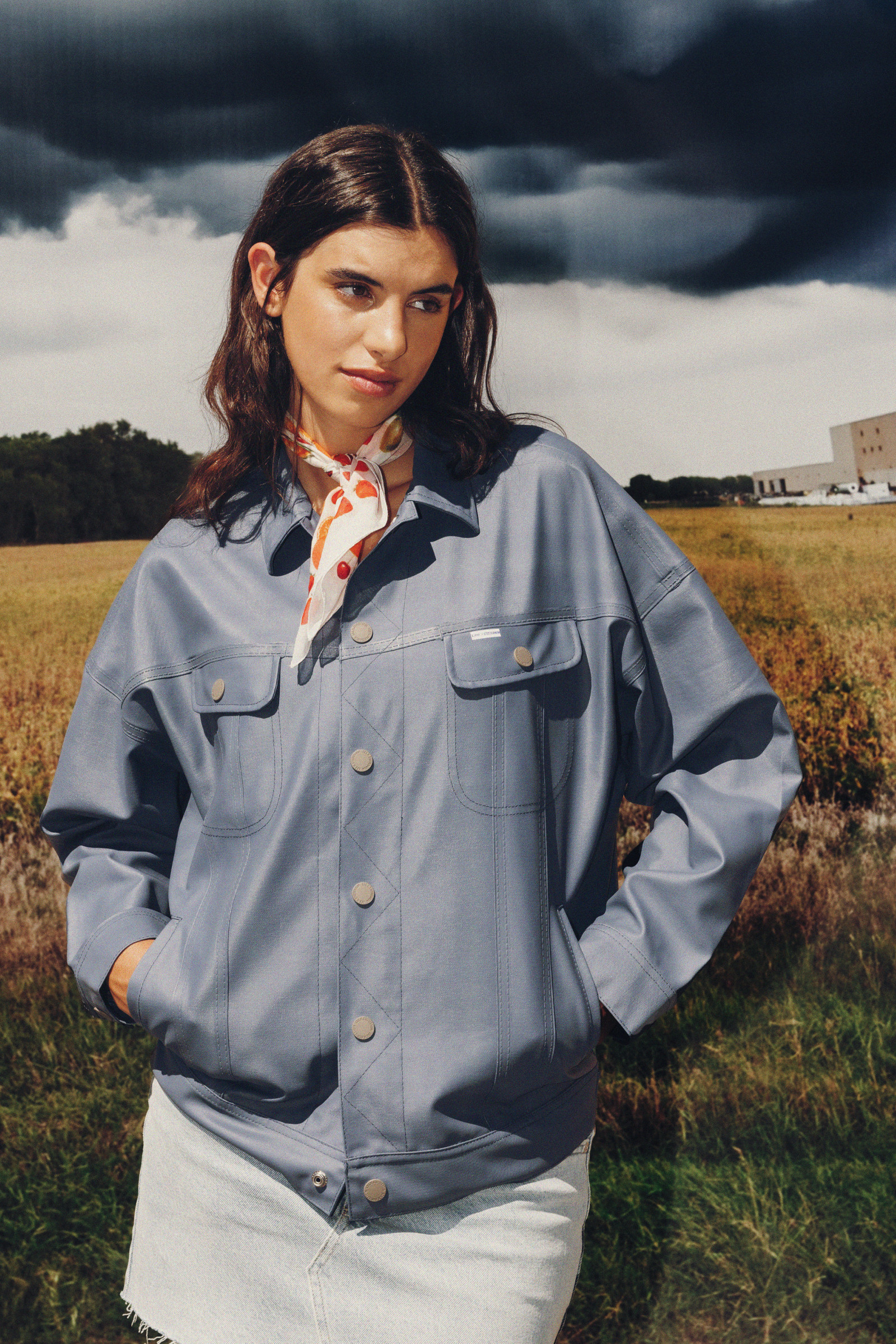 Women’s Lee® x STUTTERHEIM Storm Rider™ Jacket Ash Blue | STUTTERHEIM GB | Stutterheim