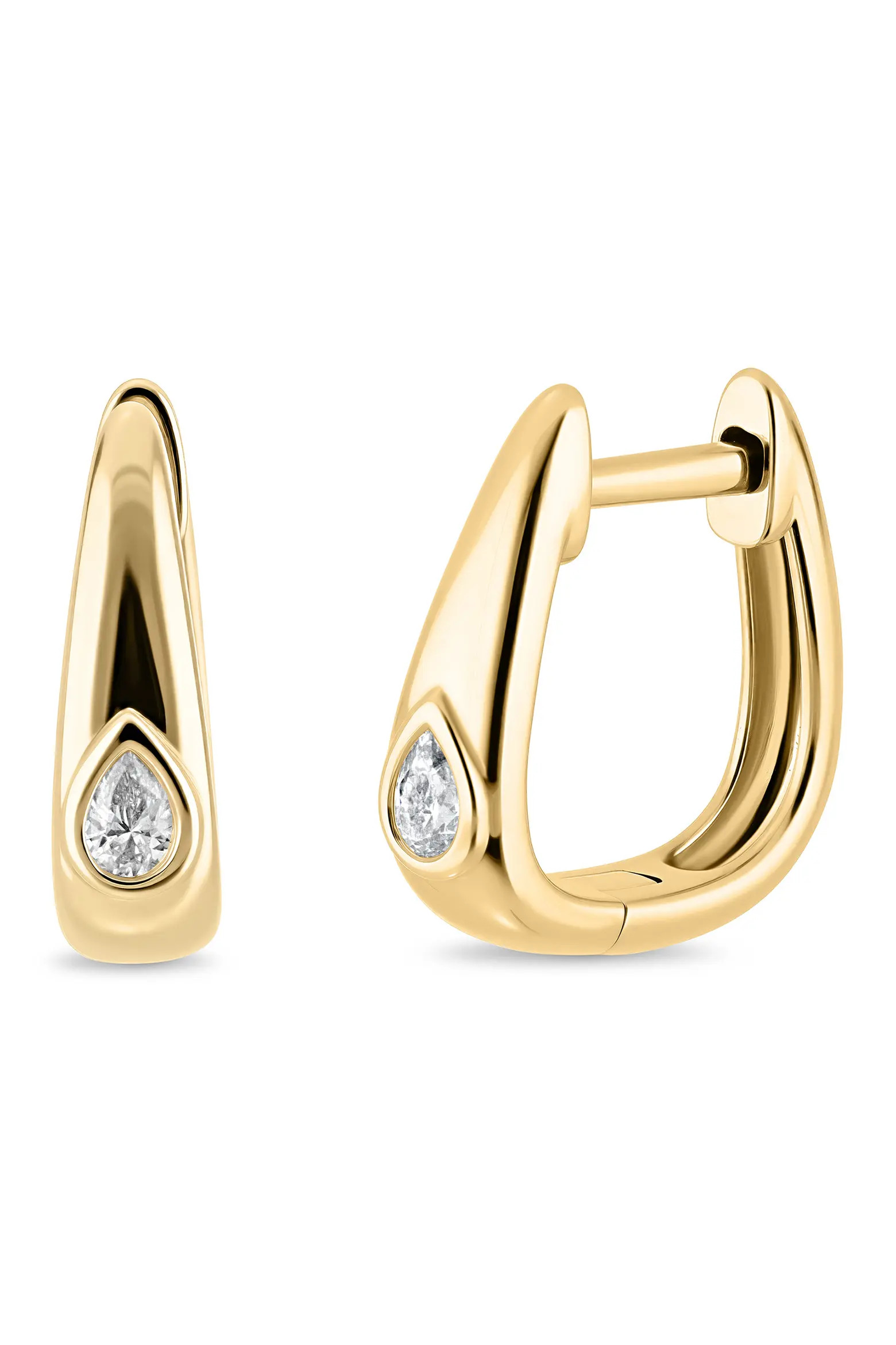 18K Gold Monaco Diamond Huggie Earrings, 12mm (Women) | Nordstrom | Nordstrom