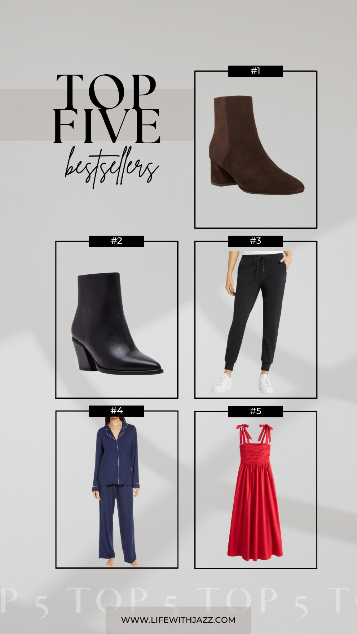 This week’s top 5 bestsellers: 

1. Blondo Alida waterproof booties - under $100 during the nsale, available in 4 colors 
2. Blondo emmalyn waterproof booties - $60 off during the nsale available in 3 colors  
3. Zella live-in joggers - under $45 during the nsale, I love mine — perfect for athleisure outfits 
4. Nordstrom moonlight eco knit pajamas - my favorite, so comfortable, under $50, I own 4 
5. Abercrombie Emerson tie-strap maxi dress - 20% off this weekend (under $100) during the sale, great early bump-friendly dress 

- included similar items that are part of the nsale! 

Nordstrom anniversary sale / under $50 / under $100 / summer sales / dress / waterproof booties / joggers / activewear 

#LTKSummerSales #LTKFindsUnder100 #LTKxNSale