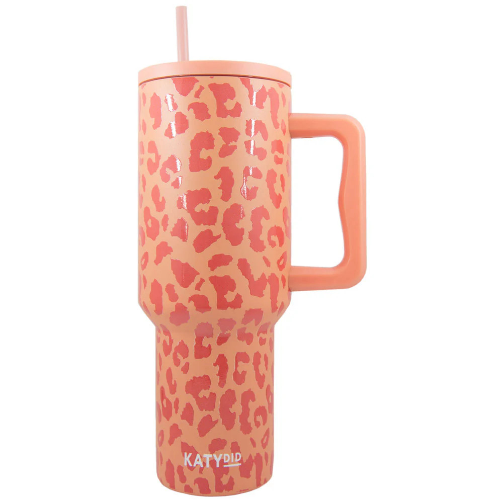 Orange Leopard 38 Oz Coffee Tumbler | Katydid.com