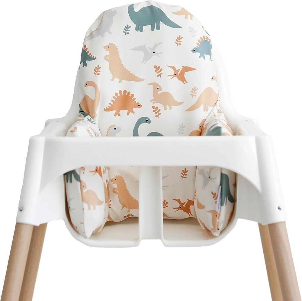 Yeah Baby Goods Wipeable IKEA Antilop Highchair Cushion Cover (Dino Time) - Soft, Waterproof Baby... | Amazon (US)