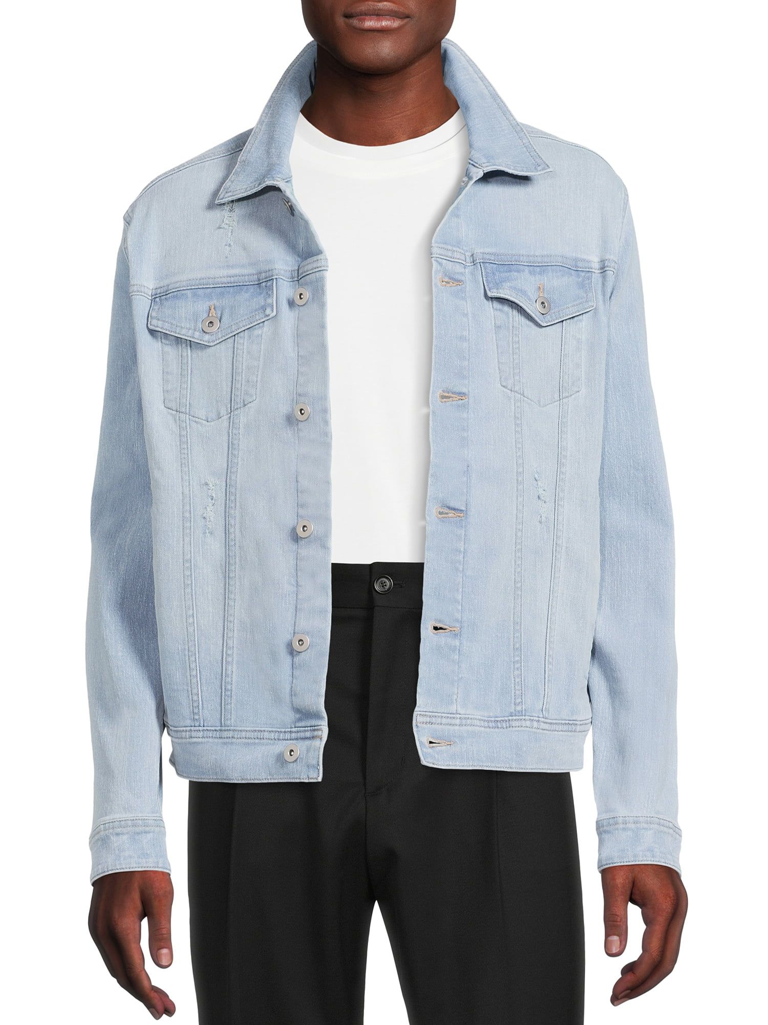 No Boundaries Men's Water LTE Denim Jacket - Walmart.com | Walmart (US)