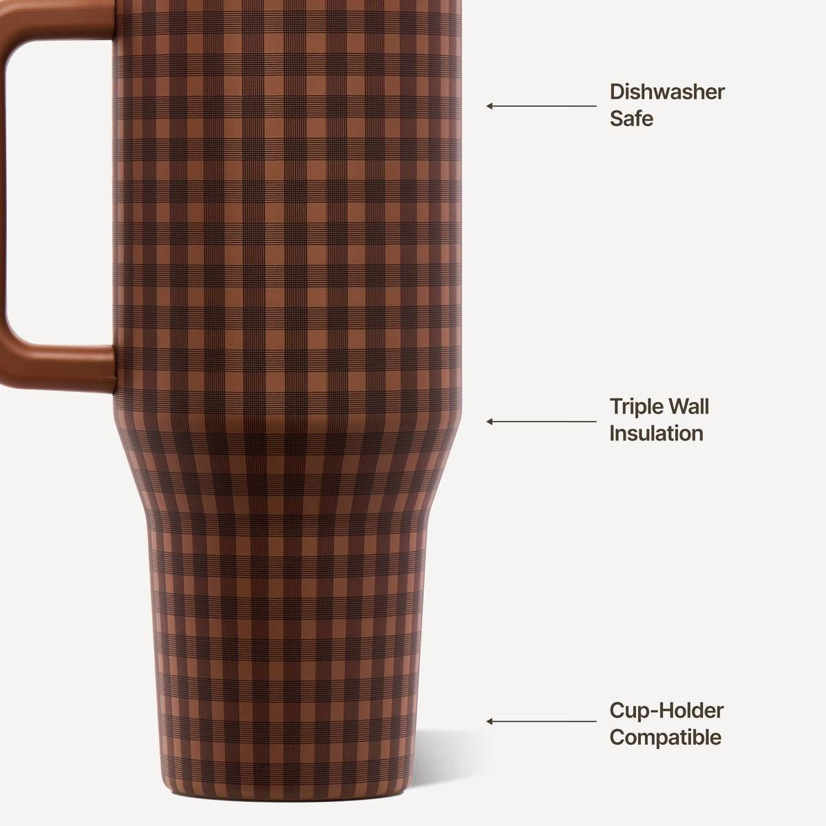 HydroJug 40oz Traveler Straw Tumbler Rust Plaid | Target