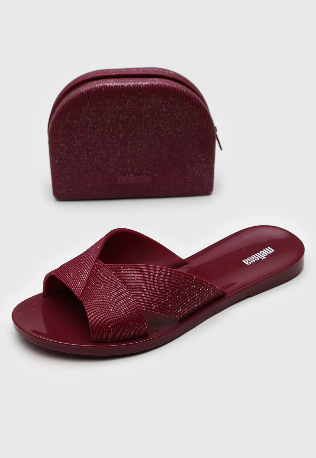 Kit 2Pçs Chinelo Melissa Acompanha Bolsa Bordô | Dafiti (BR)