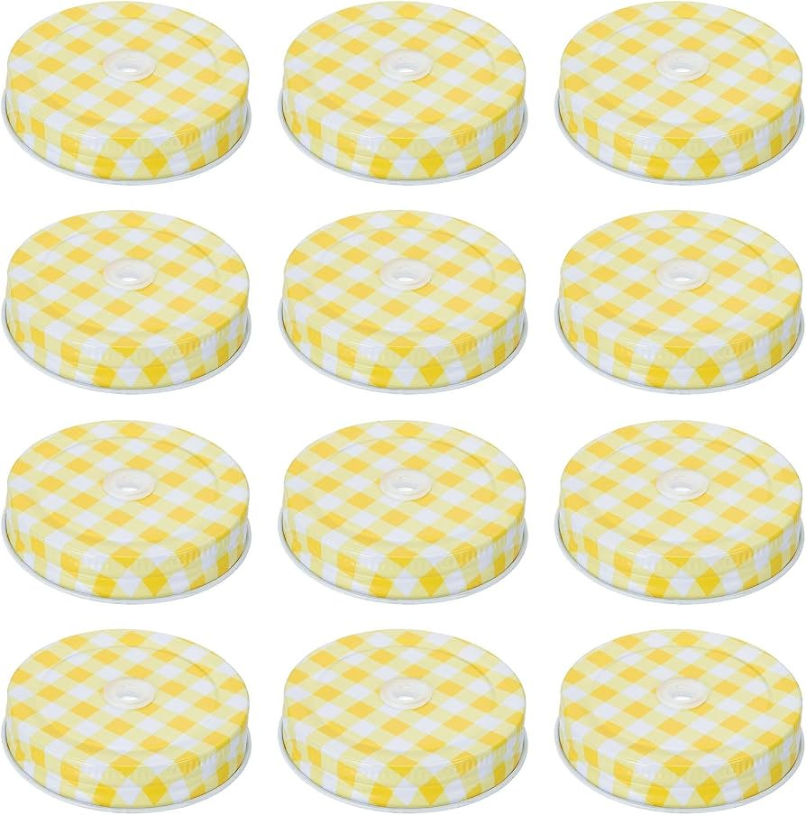 HARFINGTON 12pcs Mason Jar Lids 2.76" Tinplate Regular Mouth Reusable Mason Canning Covers with S... | Amazon (US)
