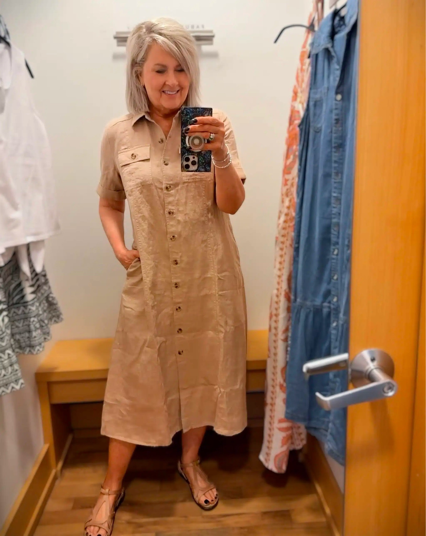 Chico’s always has an excellent selection of dresses and this one is no exception! This safari style dress is perfect for Summer and would look great belted. I’m wearing a size 10 (1.5)

#LTKootd #LTKWorkwear #LTKOver40