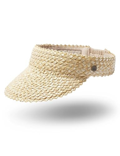 Straw Visor for Girls | Packable Beach Visor & Sun Visor | Sun Protection | Fits Most Ages 6-10 Years | Blonde | Hemlock | Amazon (US)