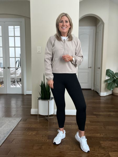 More athleisure here! Love these fleece lined leggings. Not super heavy! And love the lightweight hooded popover jacket. Of course the sneakers are my favorite. 

#LTKfitness #LTKfindsunder50 #LTKshoecrush