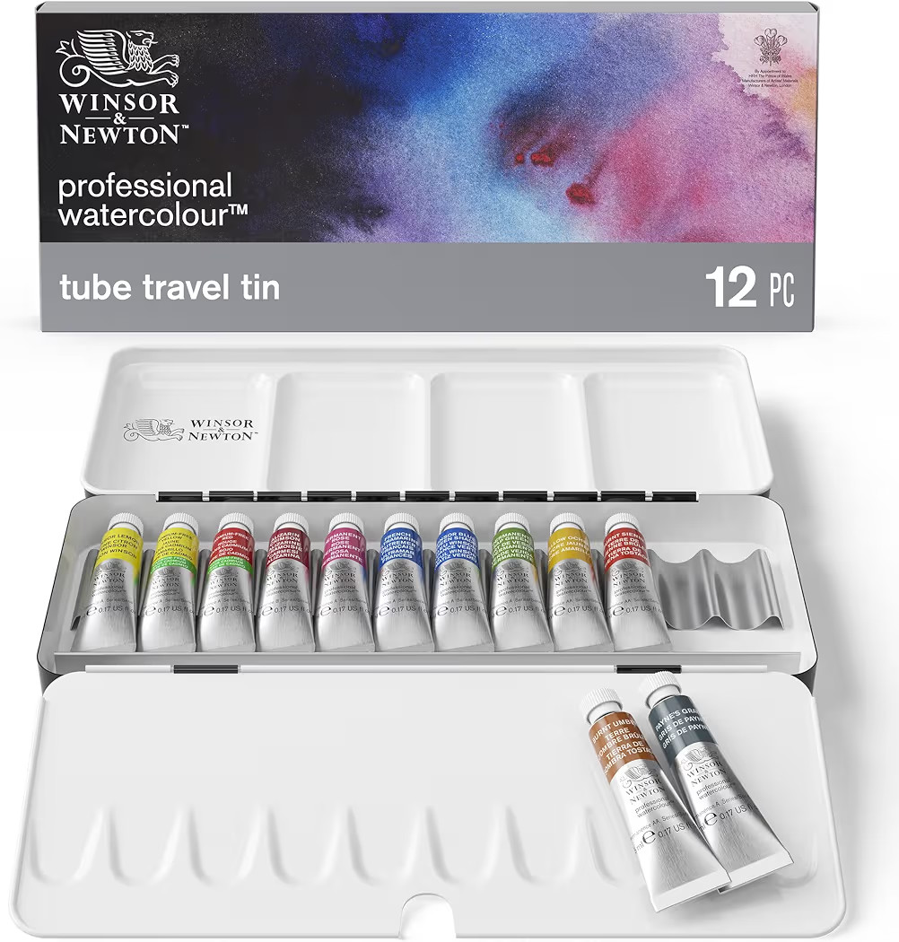 Winsor & Newton Professional Watercolor Paint Set, Lightweight Sketchers' Box, 12 x 5ml Tubes | Amazon (US)