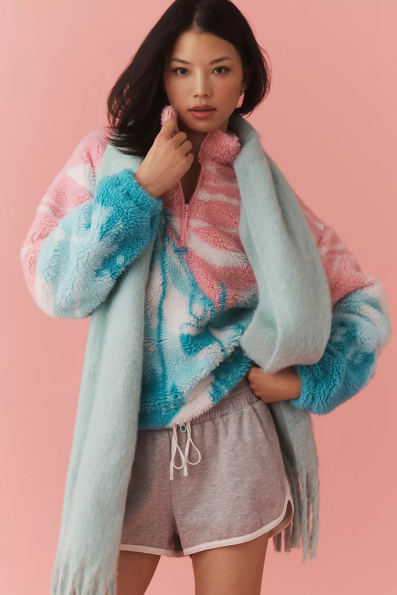 Beach Riot Leona Slopes Sherpa Quarter-Zip Pullover | Anthropologie (US)