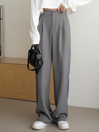 DAZY Solid High Rise Tailored Pants | SHEIN