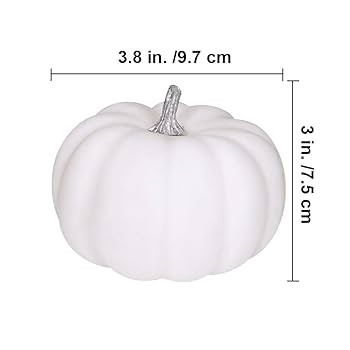 BESTTOYHOME 8 Pcs Realistic 4" Fall Harvest Small Off White Mini Artificial Pumpkins for Hallowee... | Amazon (US)