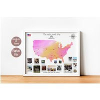 Personalized USA Road Trip Map-Us Travel Map Print-Personalized Map-Personalized Gift For Traveler-Custom Map-Van Trip-Digital File | Etsy (US)
