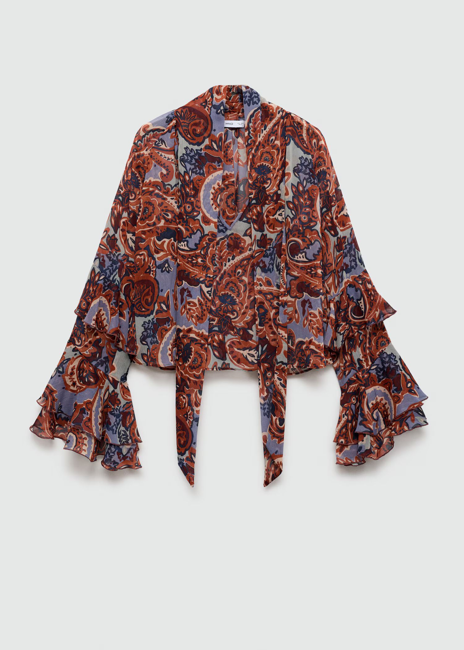 Ruffled paisley print blouse | MANGO (US)