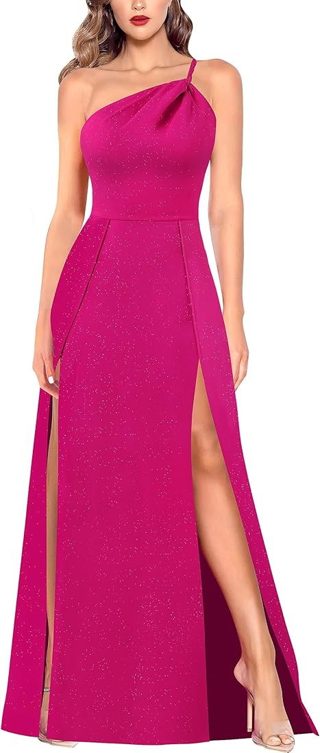 VFSHOW Womens One Shoulder Backless Double Slit Formal Prom A-Line Maxi Dress 2023 Braided Strap ... | Amazon (US)