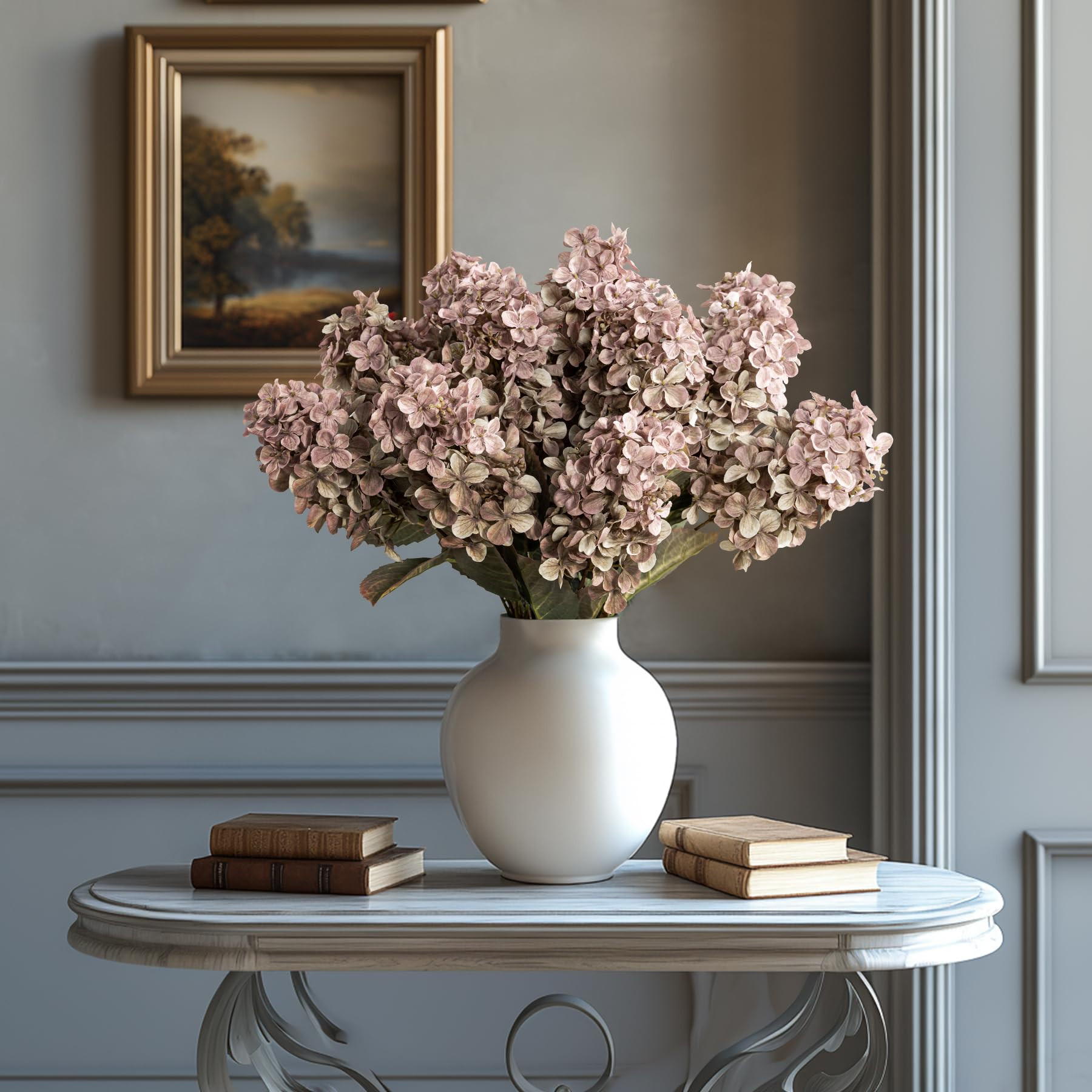 Fake Flowers Hydrangea Silk Flowers with Stems,Brown Flowers Fall Hydrangea Artificial Flowers,Wi... | Amazon (US)