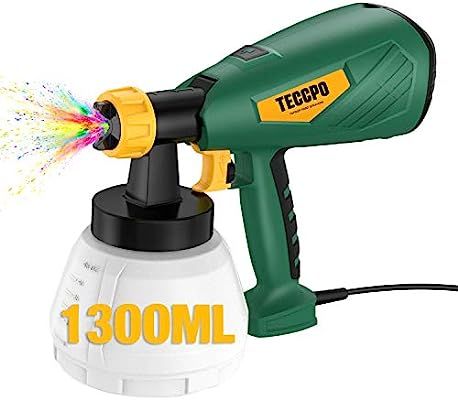 Electric Paint Sprayer 500 Watts Up to 100 DIN-s, TECCPO Spray Gun with 800ml/min HVLP, 1300ml De... | Amazon (US)