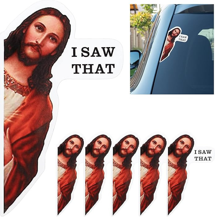 6 Pieces Jesus I Saw That Sticker Vinyl Stickers for Car Vehicle Truck Window Laptop Skateboard W... | Amazon (US)