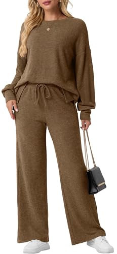 GRECERELLE Womens Loungewear Set 2 Piece Lounge Set Women Tan-L | Amazon (US)