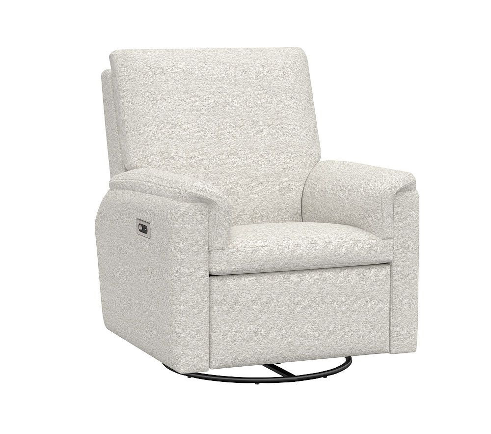 Dream Swivel Power Recliner Performance Brushed Boucle Light Gray | Pottery Barn Kids