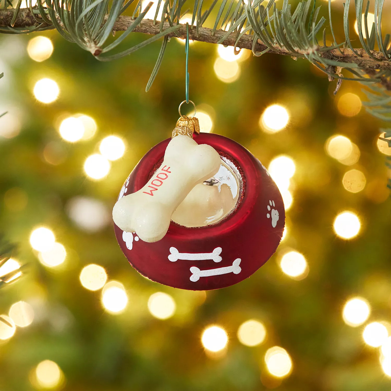 Dog Bowl Glass Ornament | Sur La Table