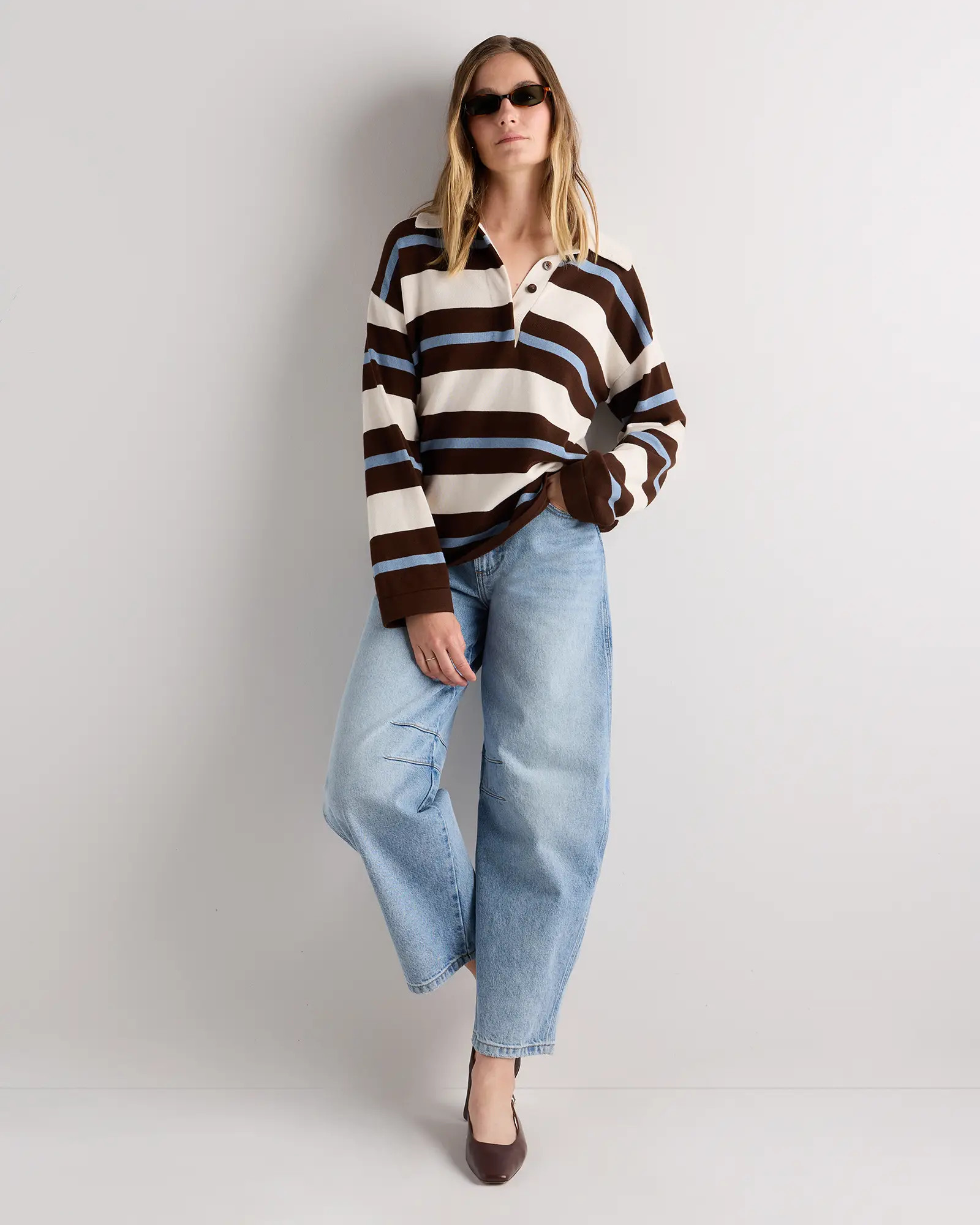 Cotton Cashmere Rugby Polo Sweater | Quince