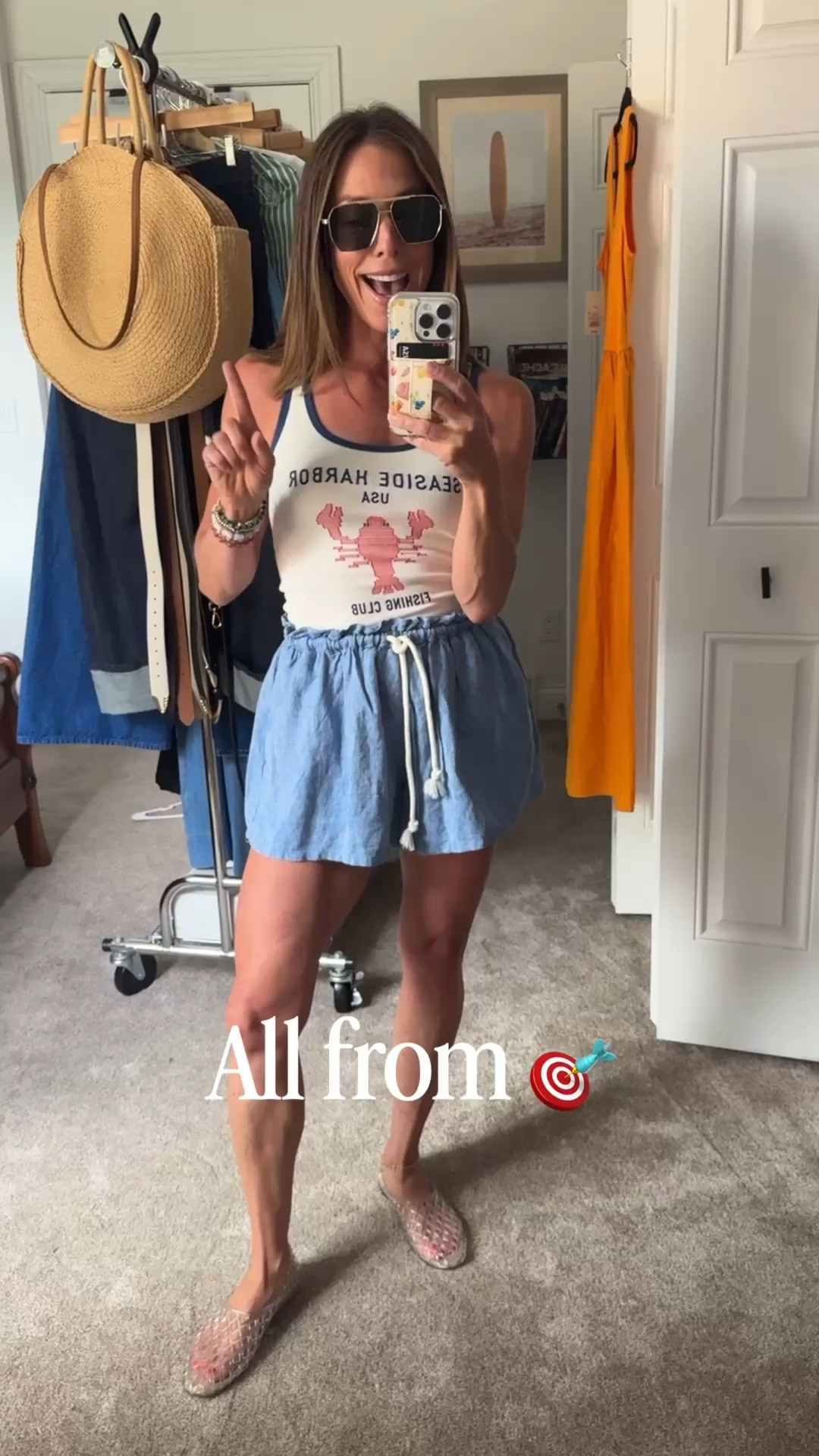 Short: Xs / tank: Xs / jelly shoes fit tts. **