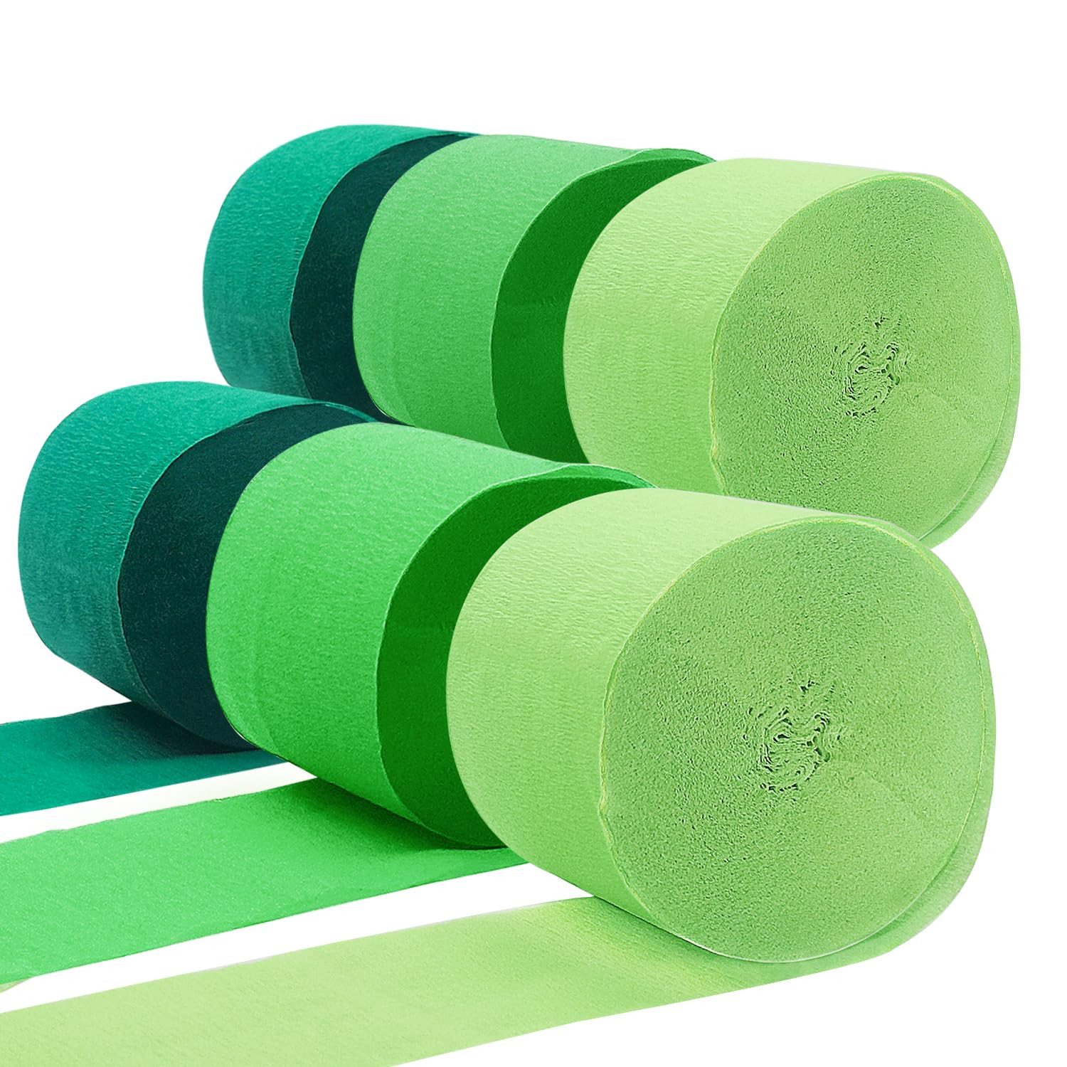PheiLa Green Crepe Paper Streamers 6 Rolls 492ft, Crepe Paper Birthday Decorations Green Party Su... | Amazon (US)